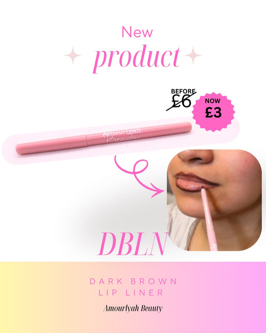 Dark brown lip liner pencil for smooth, long lasting lip contour and nude lip combos