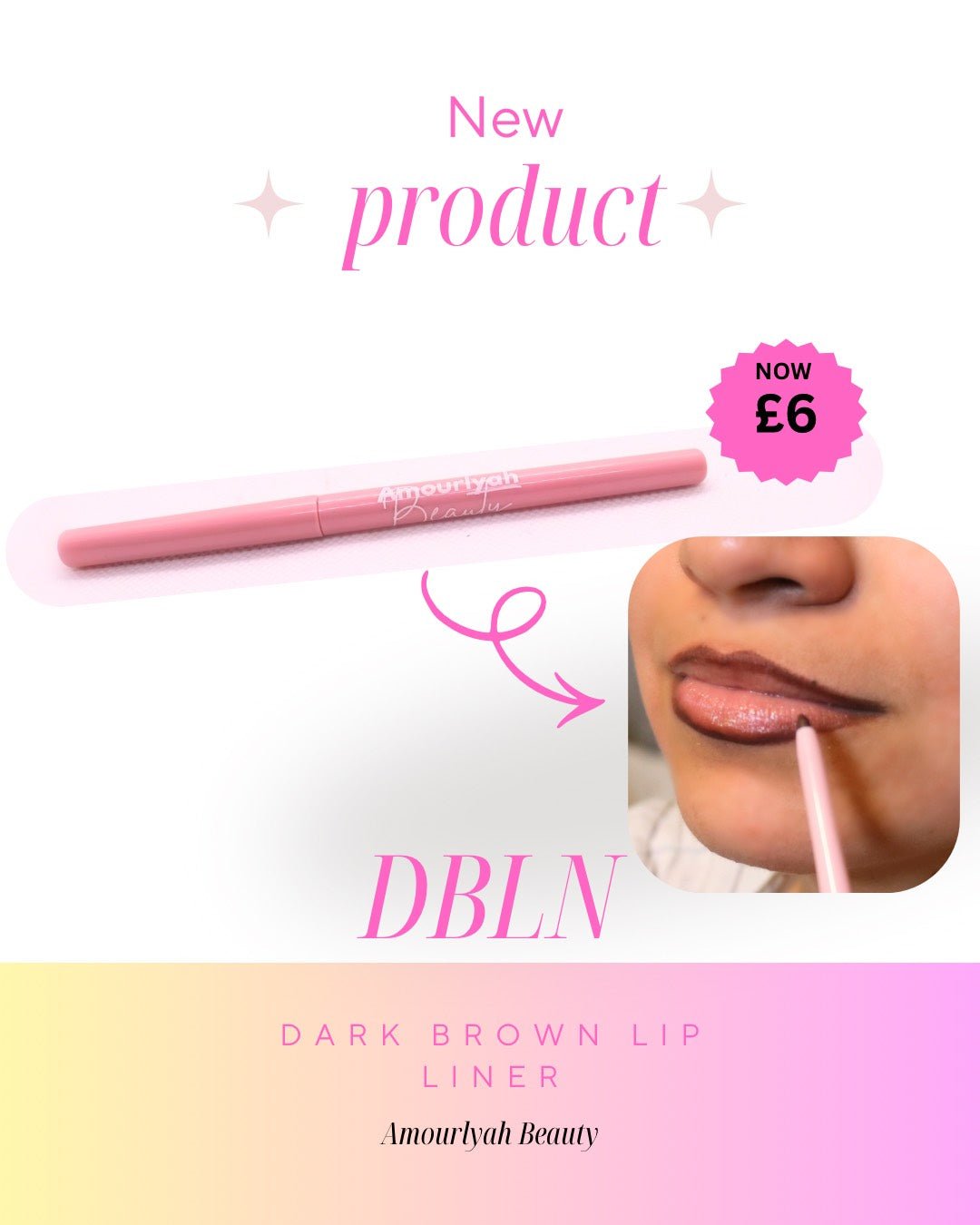 Dark brown lip liner pencil for smooth, long lasting lip contour and nude lip combos