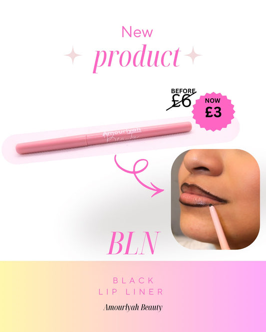 Black lip contour pencil with smooth pigmented formula ideal for gothic, editorial, and glam looks.